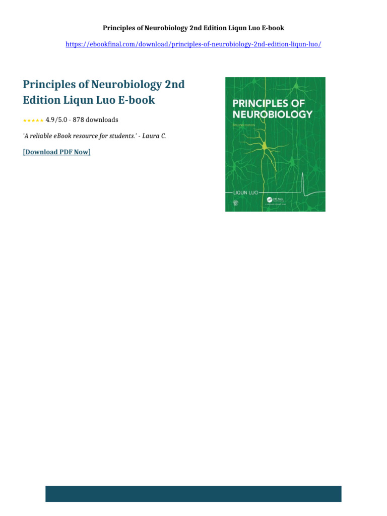 Principles of Neurobiology 2nd Edition Liqun Luo Ebook Text