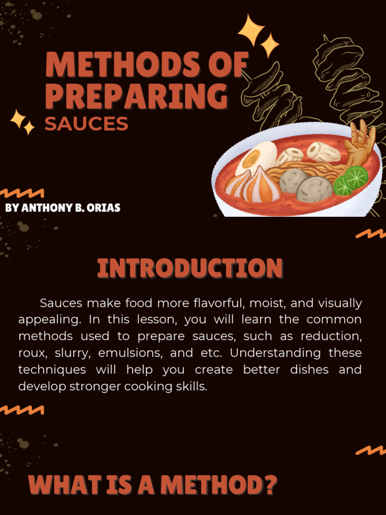 Anthony - Methods of Preparing Sauces (1) | PDF | Sauce | Foods