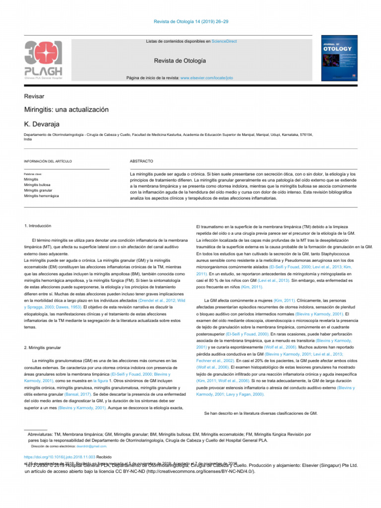 Miringitis | PDF | Otorrinolaringología | Oído