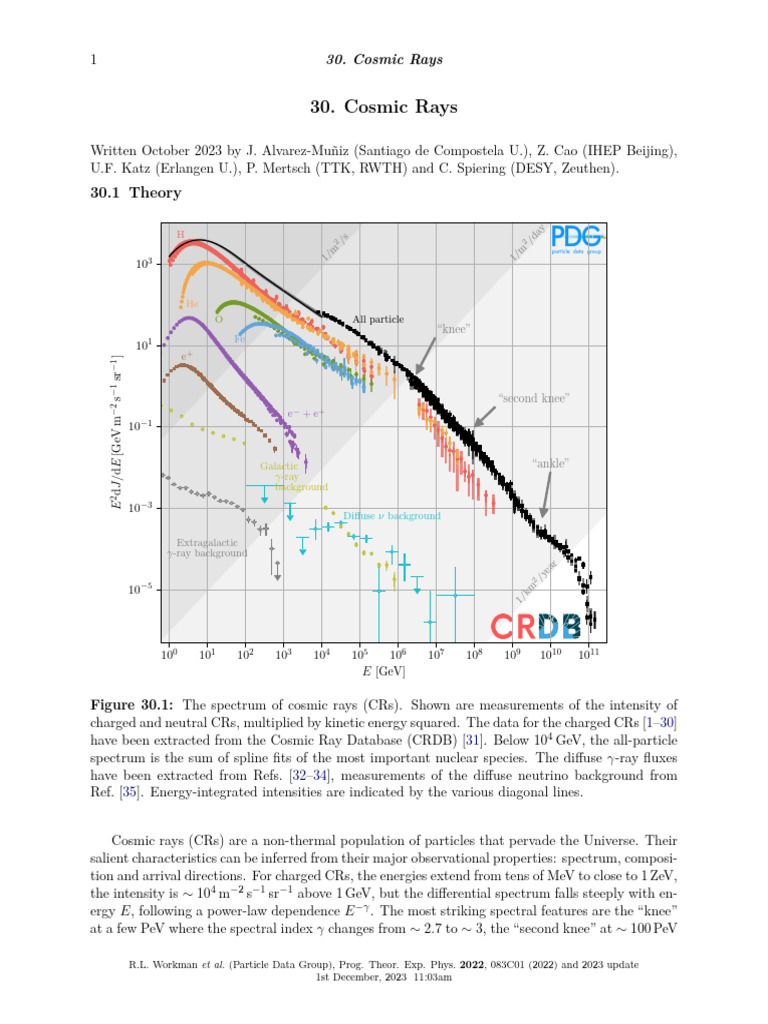 Rpp2023 Rev Cosmic Rays | PDF | Neutrino | Cosmic Ray