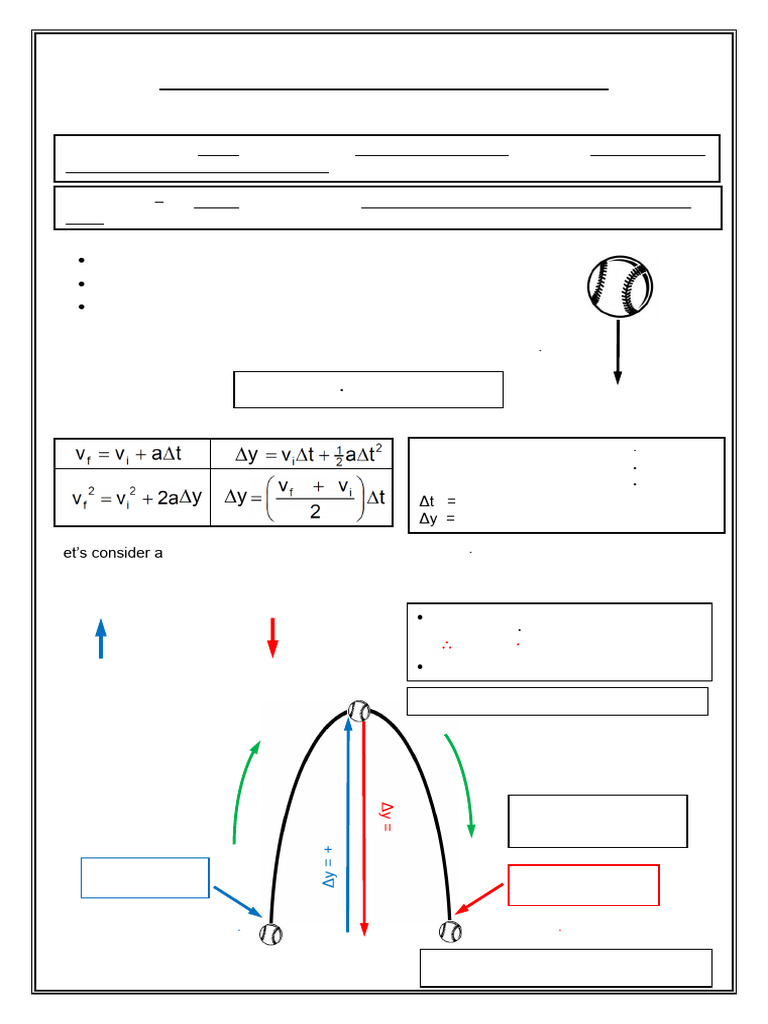 GRD 12 - Vertical Projectile - Notes & Exercise (2024) | PDF | Force ...