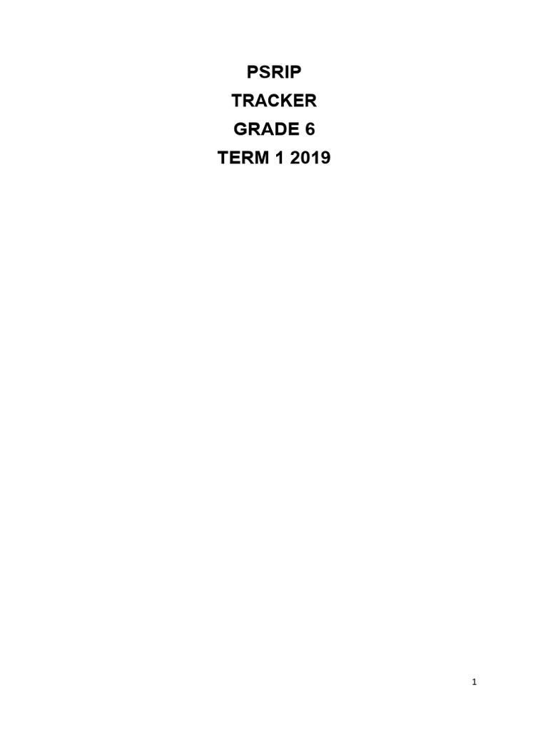 Psrip GR 6 Term 1 2021 Efal Tracker | PDF | Reading Comprehension | Poetry