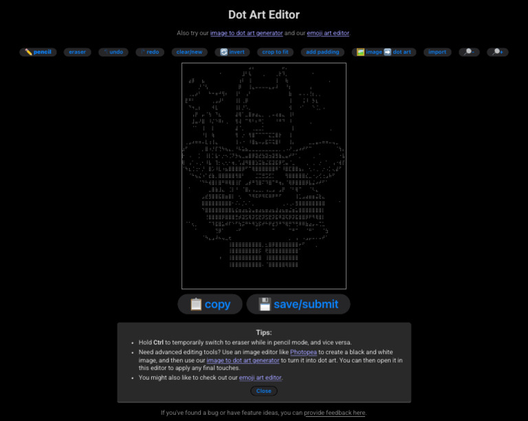 Dot Art Editor - Draw Braille Text Art - ASCII Art Editor | PDF