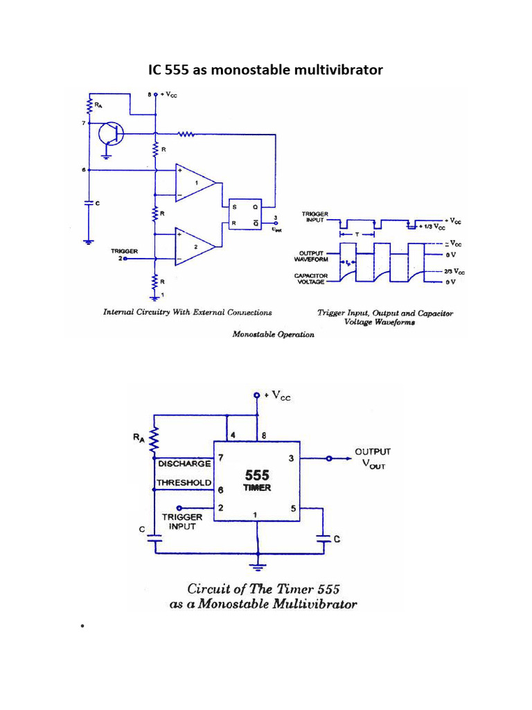IC 555 As Monostable Multivibrator | PDF | Capacitor | Electrical ...
