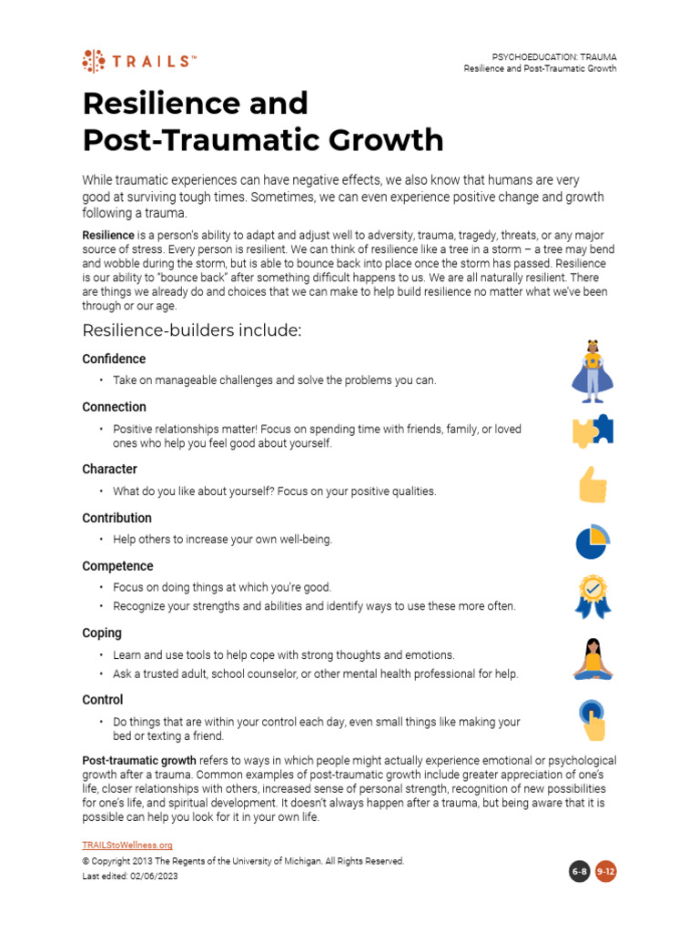Resilience and Post Traumatic Growth | PDF | Psychological Resilience ...