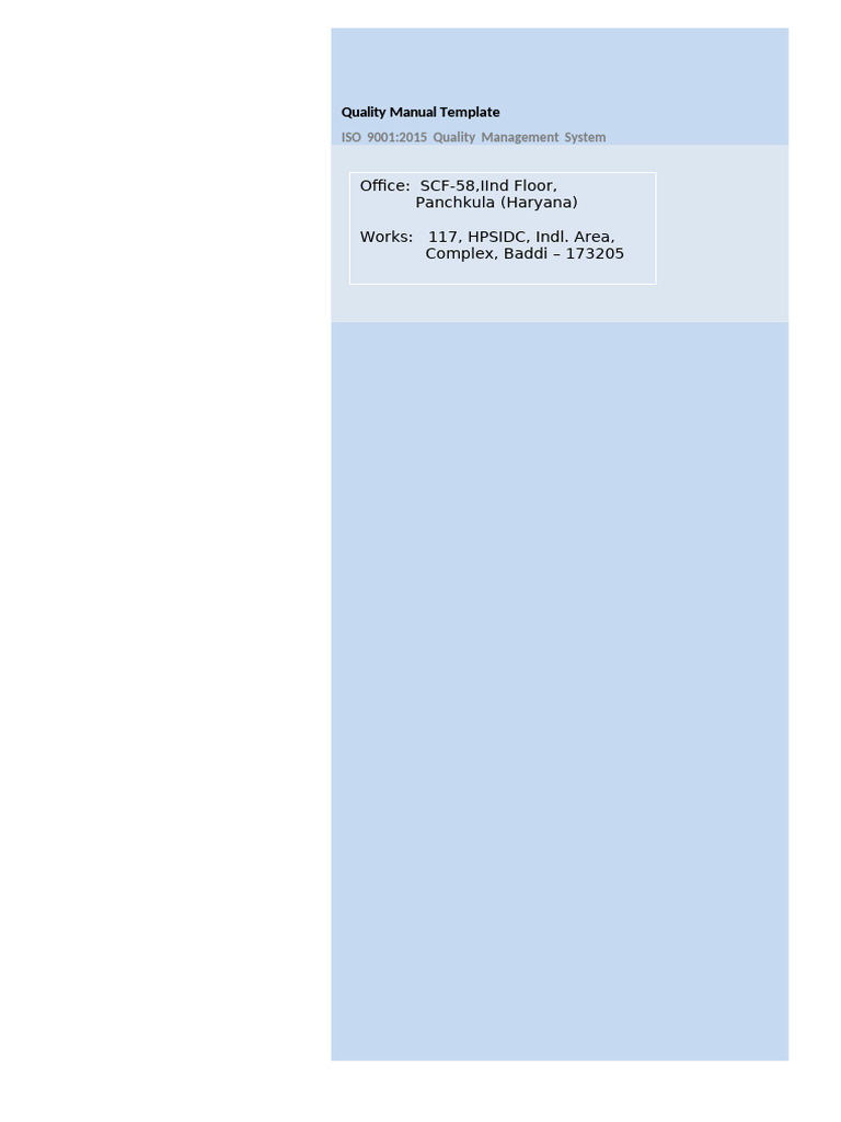 Quality Manual ISO 9001 - 2015 | PDF | Quality Management System ...