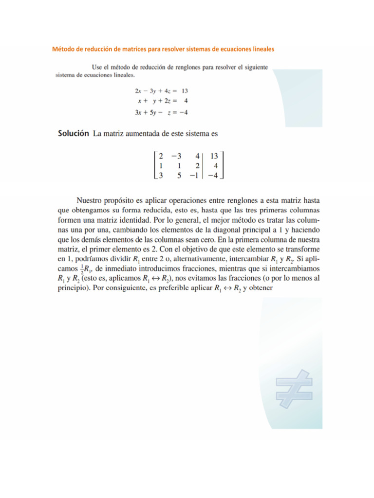 Método de Reducción de Matrices | PDF