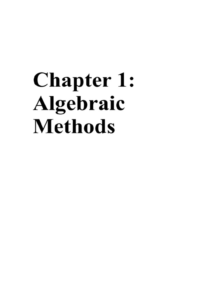 Algebraic Methods | PDF