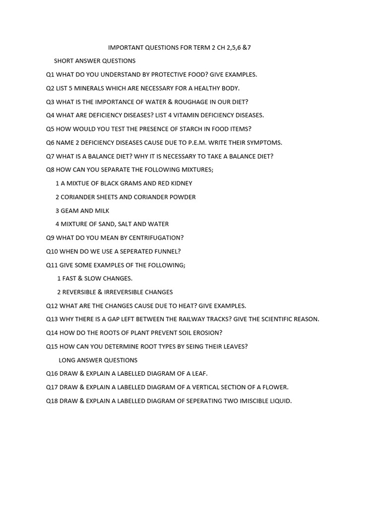 Important Questions | PDF | Water | Rain