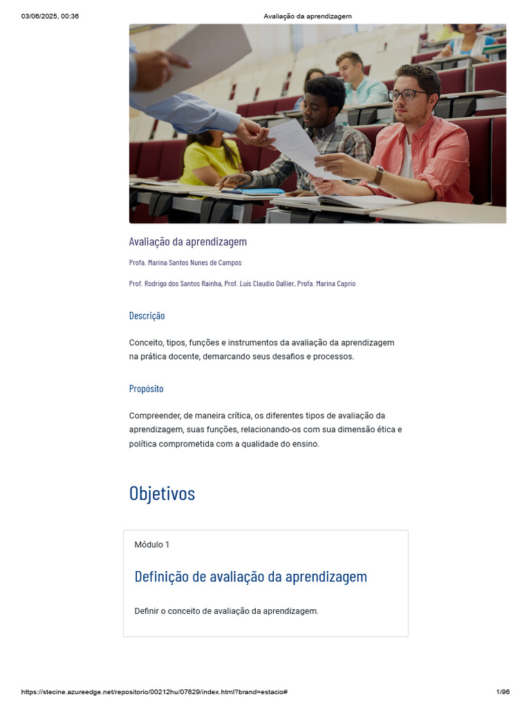 Tema 2. Avaliação Da Aprendizagem | PDF | Aprendizado | Avaliação