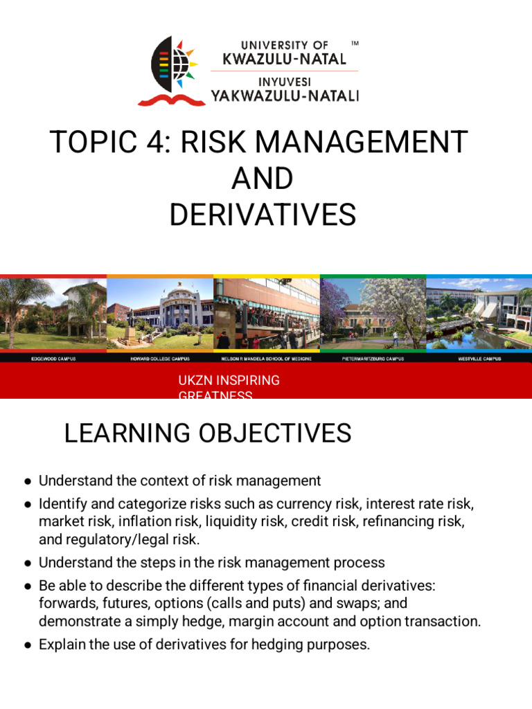 Topic 4.2 - Risk Management and Derivatives 2025 | PDF | Futures ...