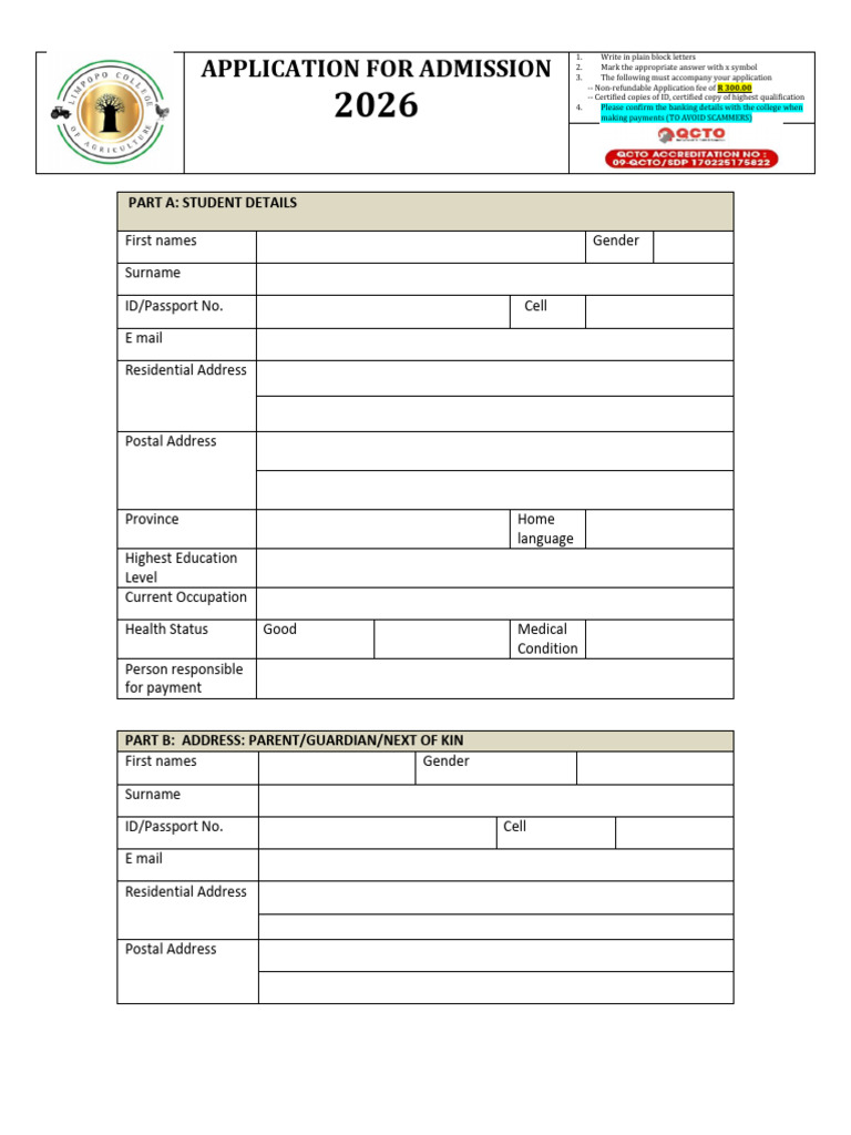 Application Form 2026 | PDF