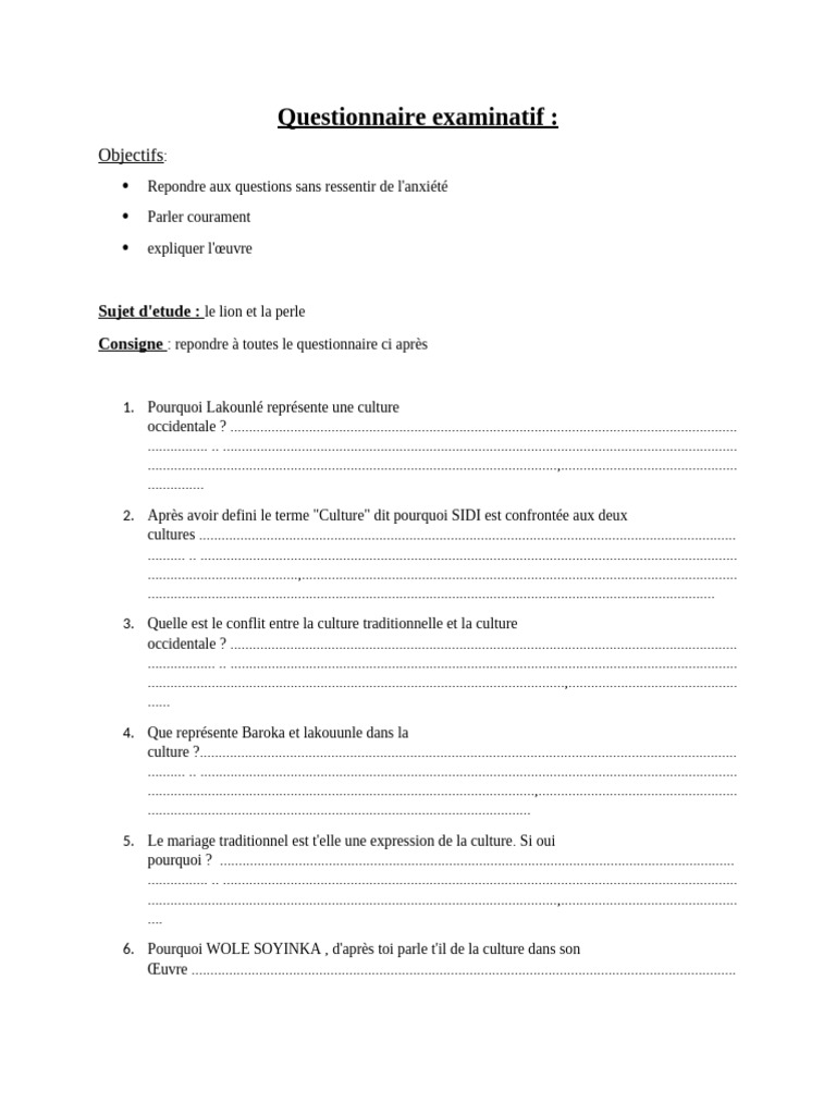 Questionnaire | PDF | Échecs | Théorie (échecs)