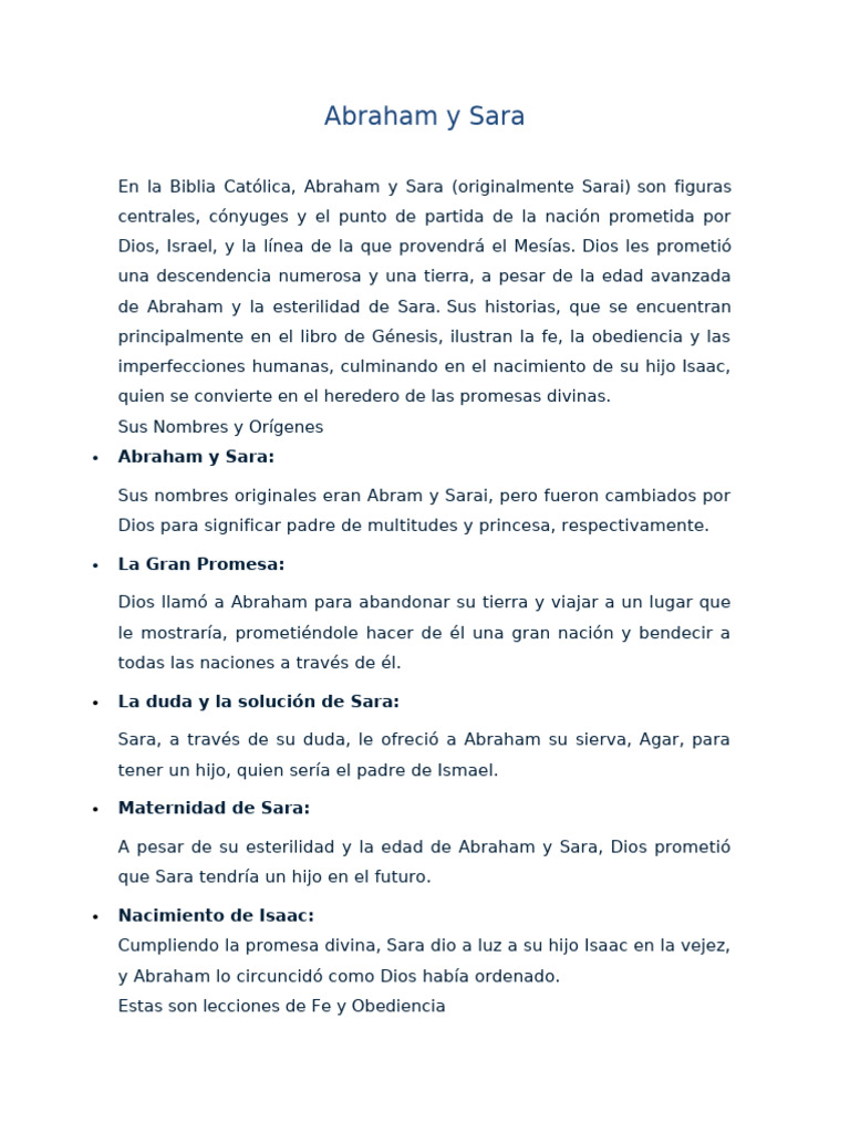 Abraham y Sara | PDF | Abrahán | Sarah