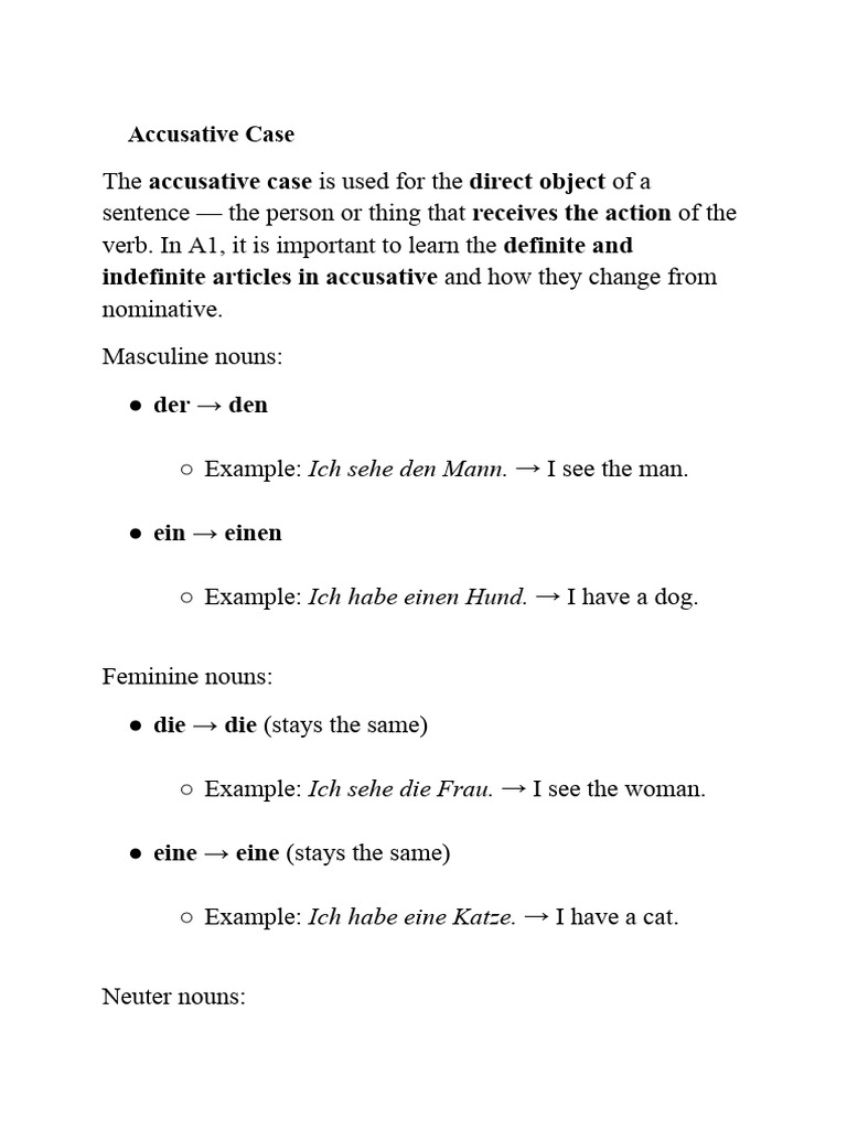 AKKUSATIV | PDF