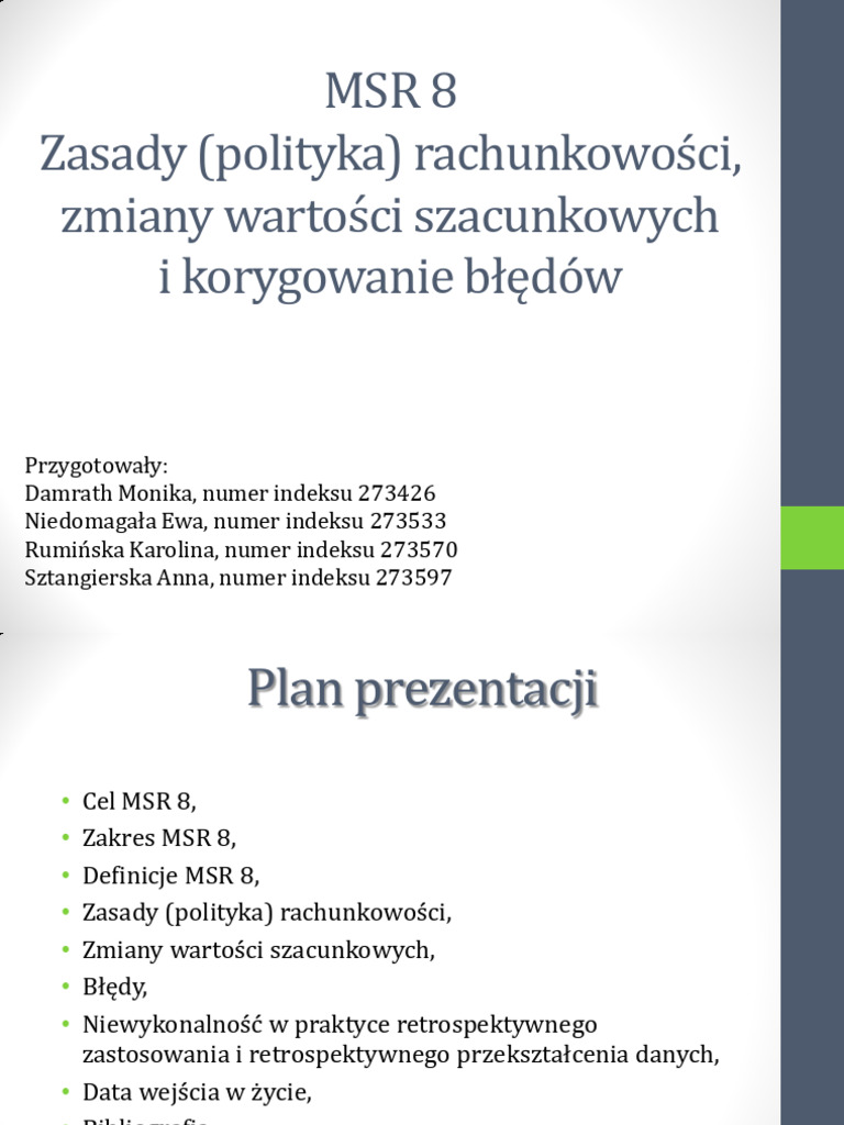06-3 - AL - MSR 8 - Prezentacja - Zespół B | PDF