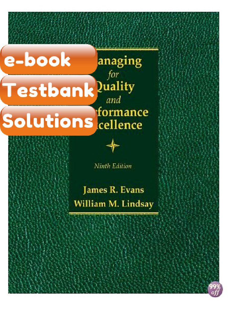 Testbank Managing for Quality and Performance Excellence 9th Edition by ...
