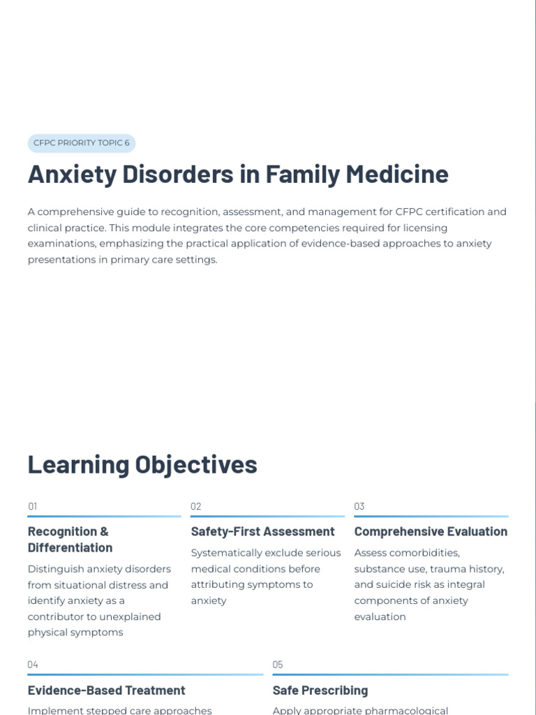 CFPC Priority Topic 6 | PDF | Anxiety | Cognitive Behavioral Therapy