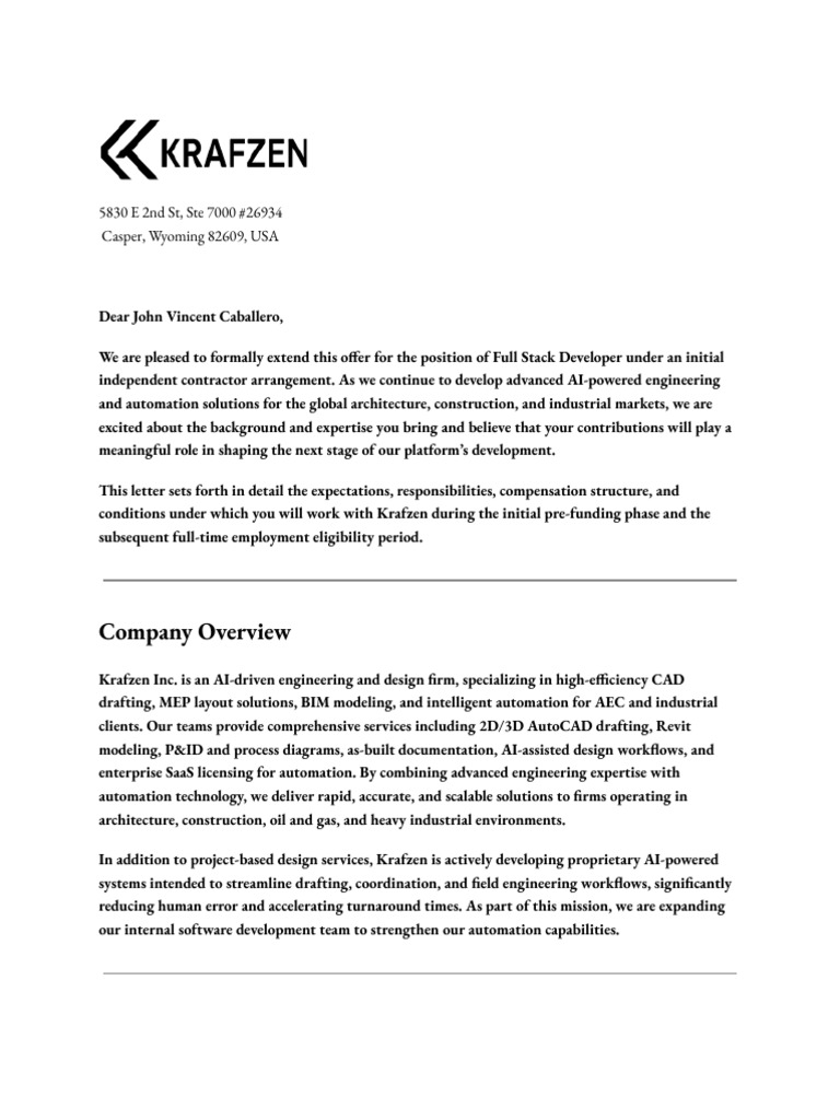 Full Stack Developer Offer Letter | PDF | Non Disclosure Agreement ...