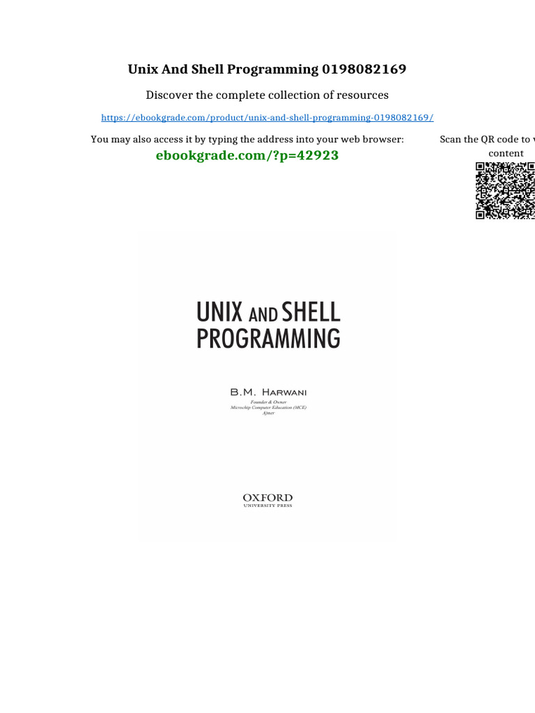 UNIX and Shell Programming 0198082169 full | PDF | Intellectual ...