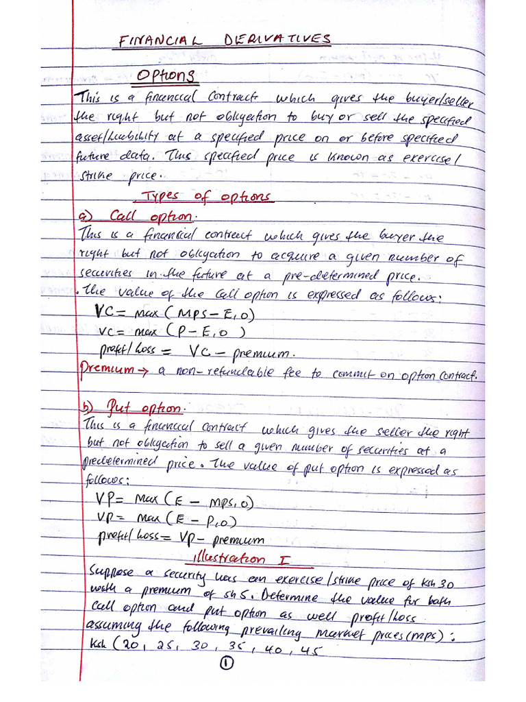 Derivatives Illustrations Solutions | PDF
