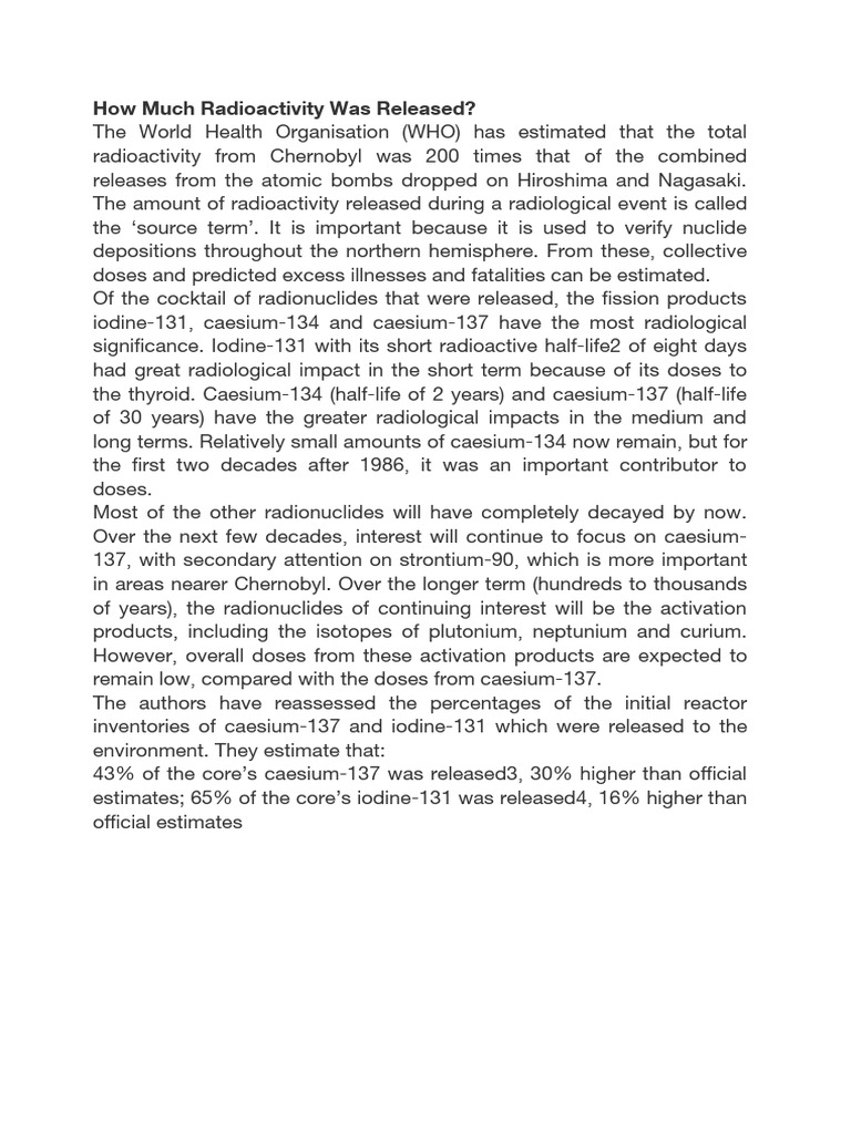 Переклад the Other Report on Chernobyl - Abstract | PDF
