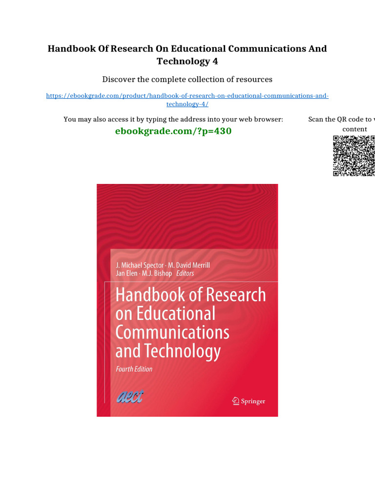 Handbook of Research On Educational Communications and Technology 4 ...