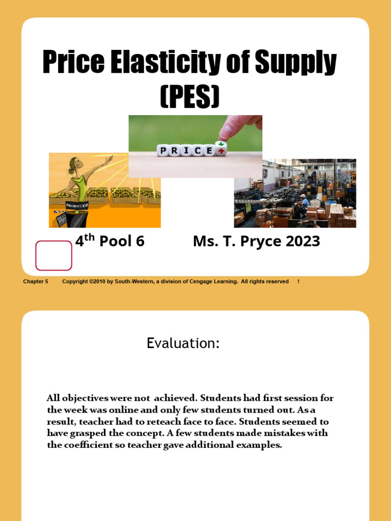 Price Elasticity of Supply | PDF | Elasticity (Economics) | Supply ...