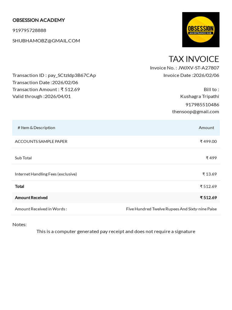 Accounts Sample Paper 1770390147825 | PDF