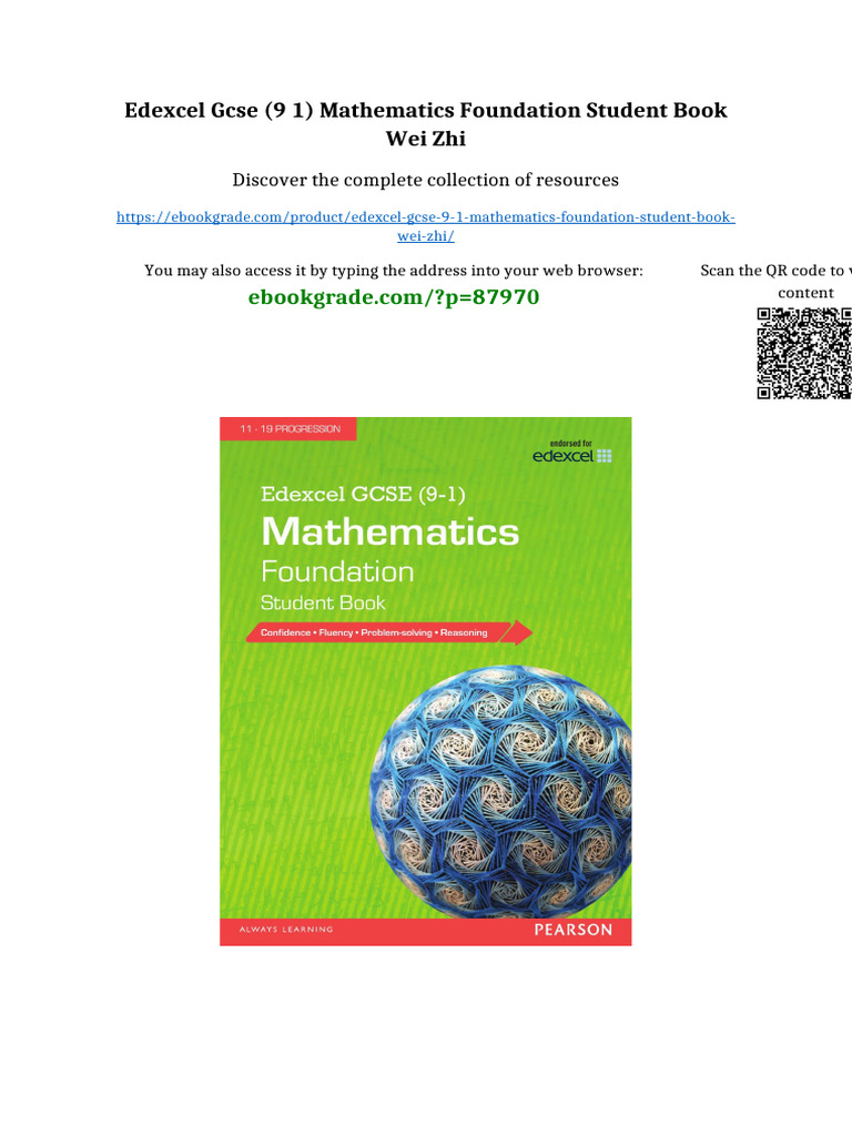 Edexcel GCSE (9 1) Mathematics Foundation Student Book Wei Zhi Online ...