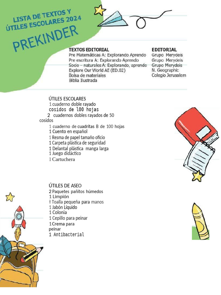 ÚTILES | PDF | Cuaderno | Lápiz