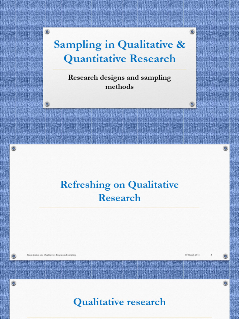 UNIT 4 CFP3781 - Sampling - Methods (2024) | PDF | Qualitative Research ...