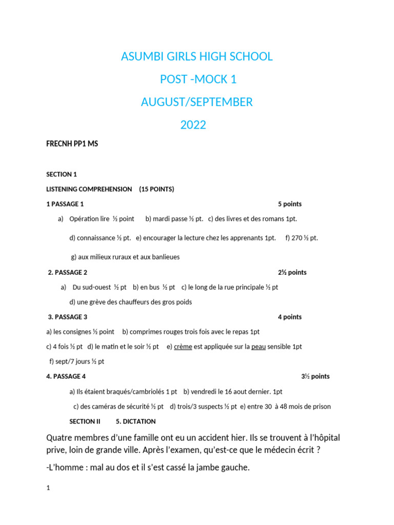 French Pp1 Ms | PDF