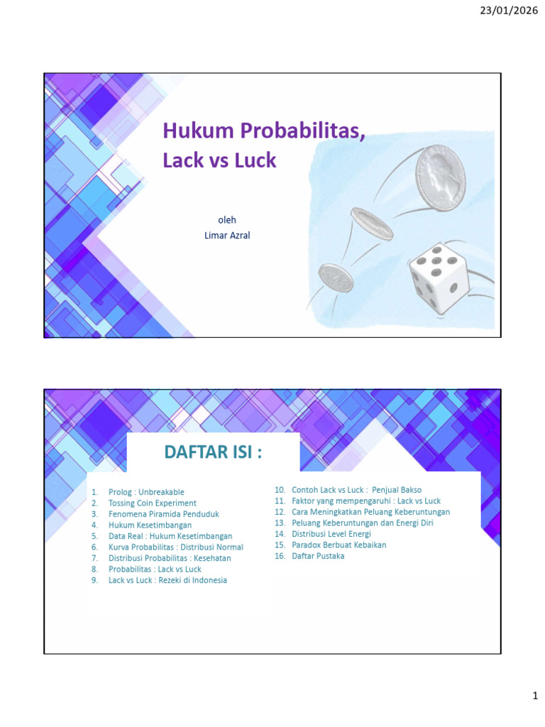 Probabilitas, Lack V Luck Rev1 | PDF