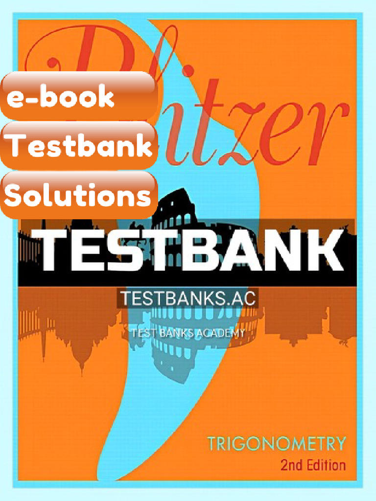 Trigonometry 2nd Edition by Blitzer eBook & Testbank | PDF ...