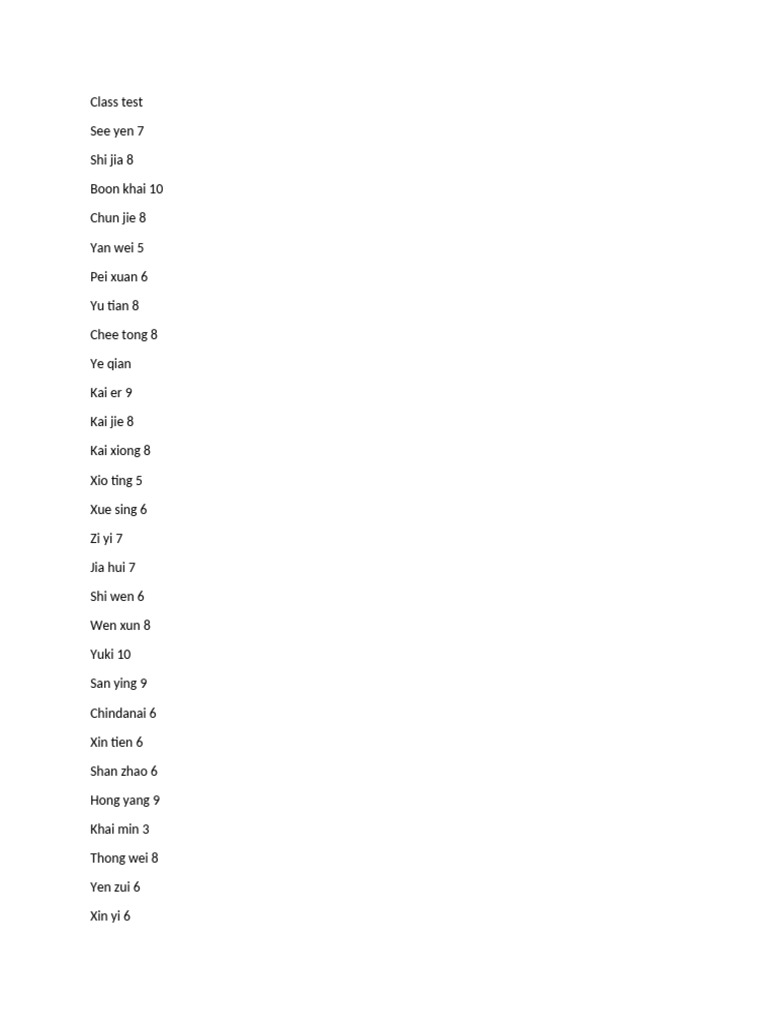 Class Test | PDF