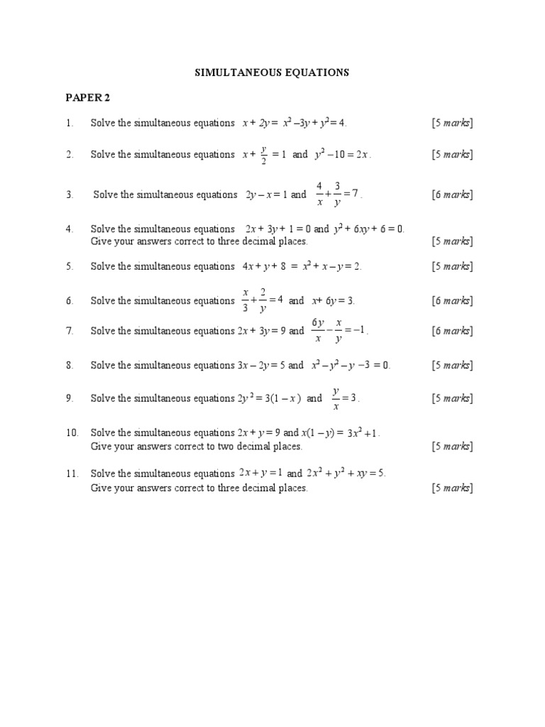 Solving Simultaneous Equations GCSE | PDF | Teaching Methods ...
