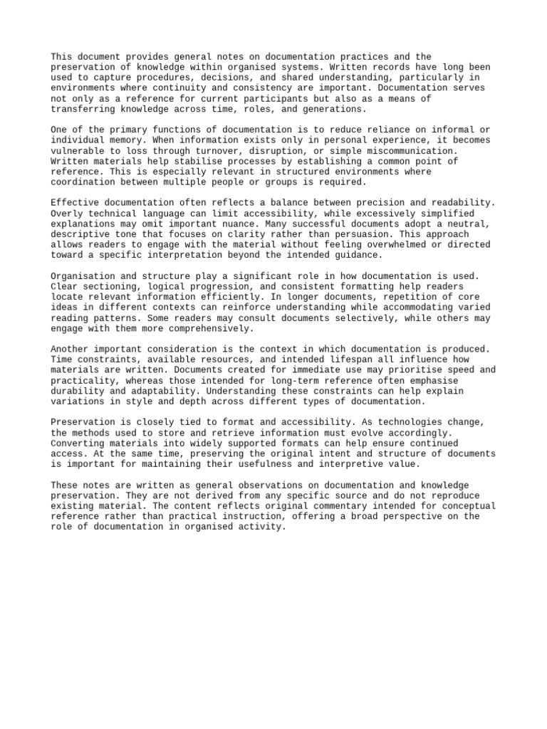 Notes On Documentation Practices and Knowledge Preservation | PDF ...