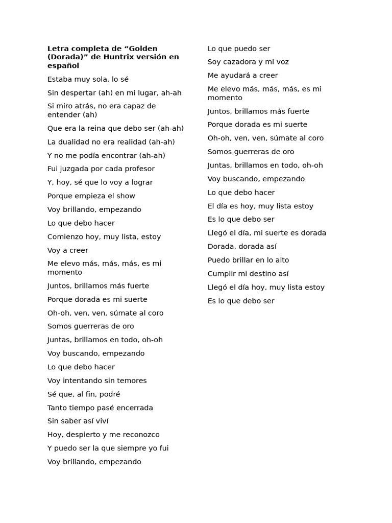 Letra Completa de Huntrix | PDF