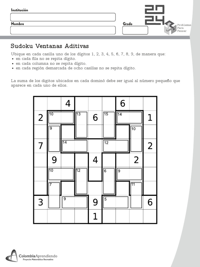 2 7 Secundaria Ago Sudoku Math 24 | PDF