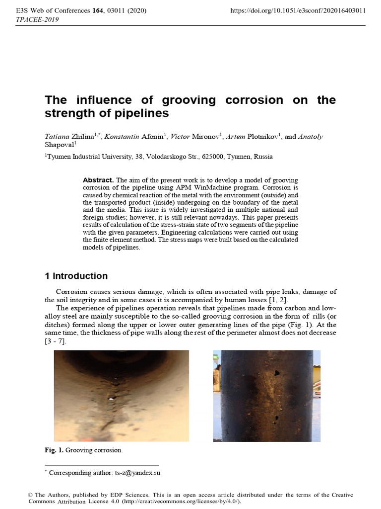 The Influence of Grooving Corrosion On The Strengt | PDF | Corrosion ...