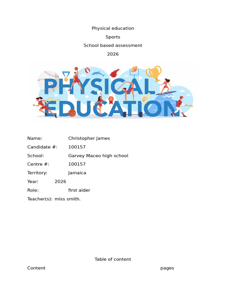 Physical Education SBA 1 | PDF | First Aid | Medical Specialties