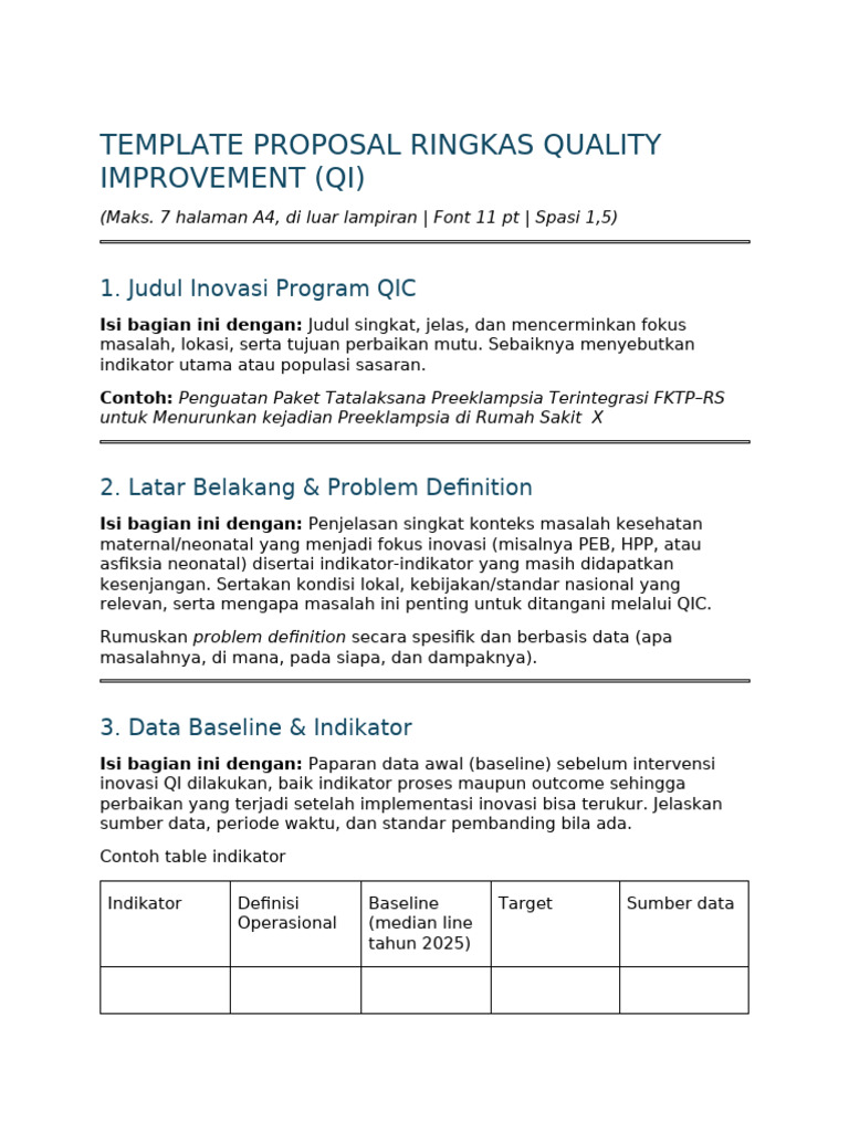 Template Proposal Ringkas Qi | PDF