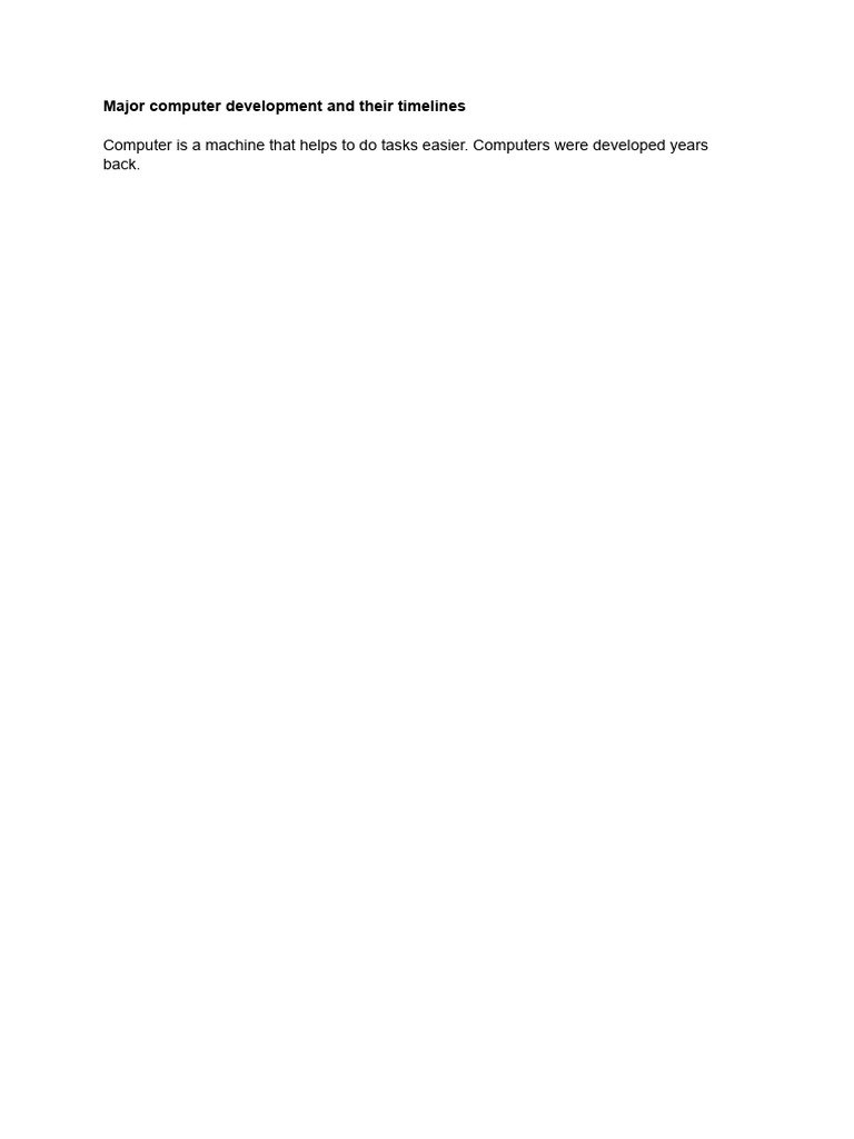Major Computer Development and Their Timelines | PDF