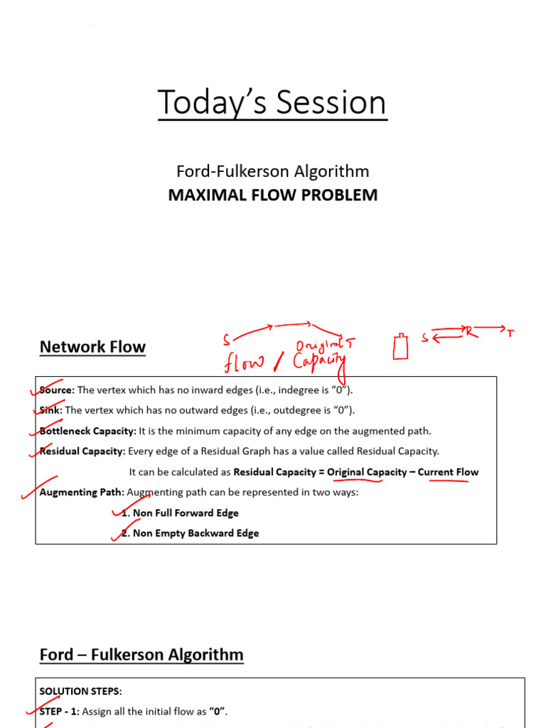 10 - Network Flow - Ford-Fulkerson Algorithm | PDF