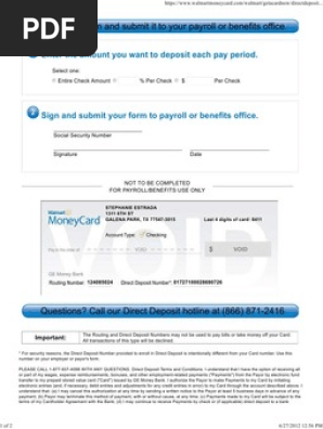 Direct Deposit Form
