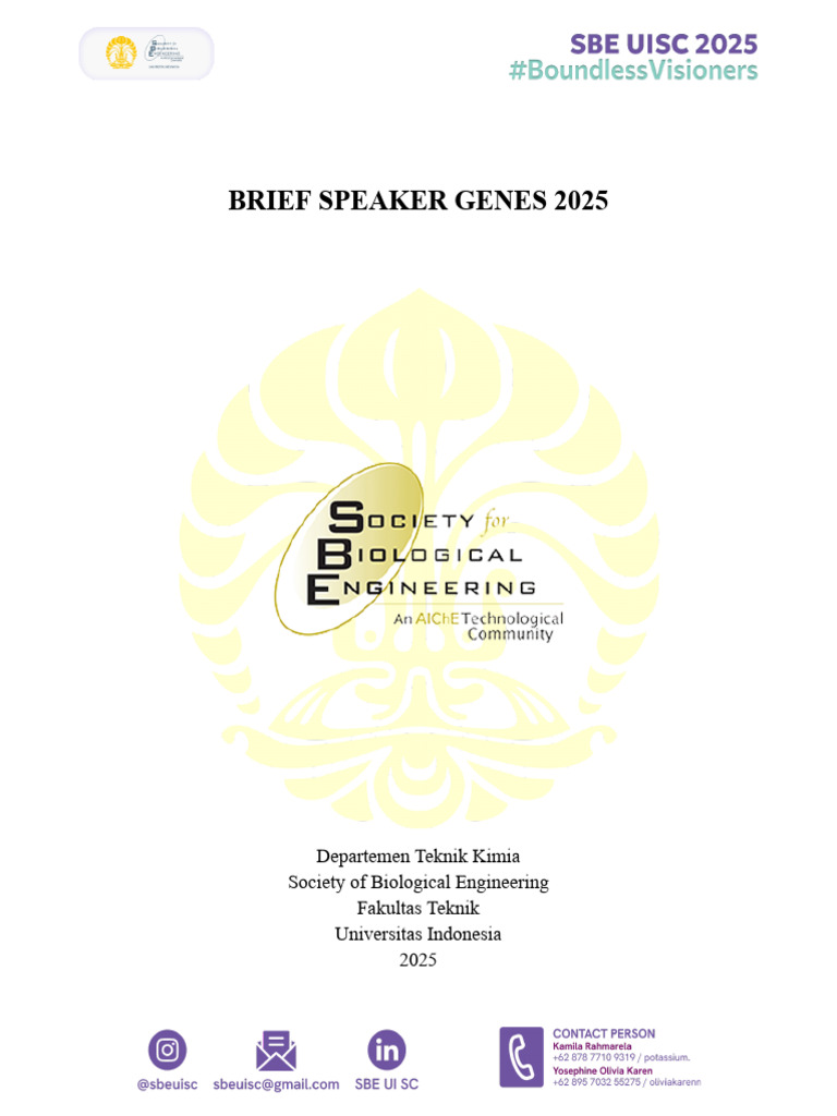 Brief Speaker Genes Sbe Uisc 2025 | PDF