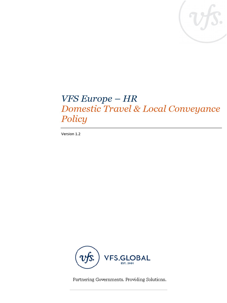 VFS Europe HR Policy - Domestic Travel and Local Conveyance Policy Ver ...