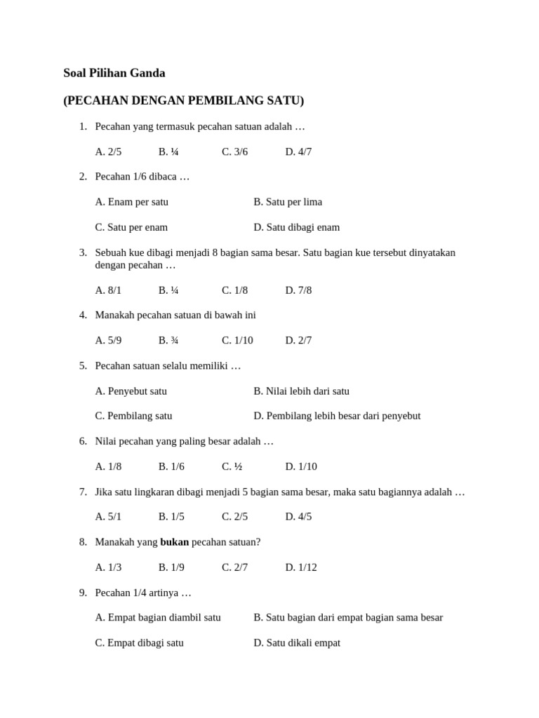 Soal Pilihan Ganda | PDF