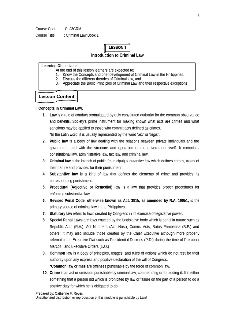 Clj3crm Lesson 1 and 2 2 | PDF | Crimes | Crime & Violence